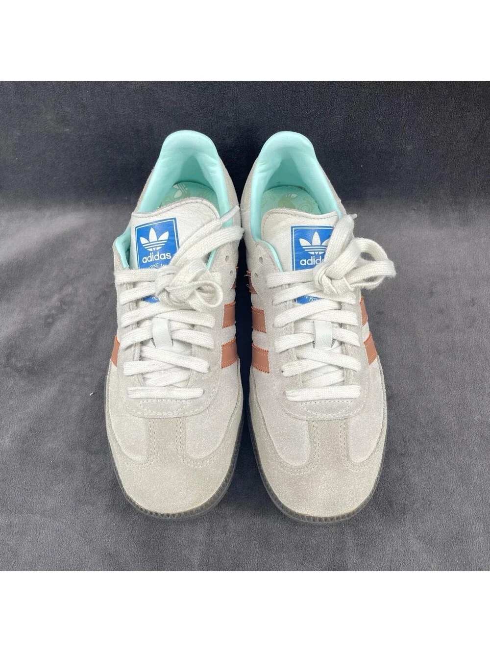 adidas Samba Men’s Size 7 Gray Suede Sneakers Gum Sole 2023